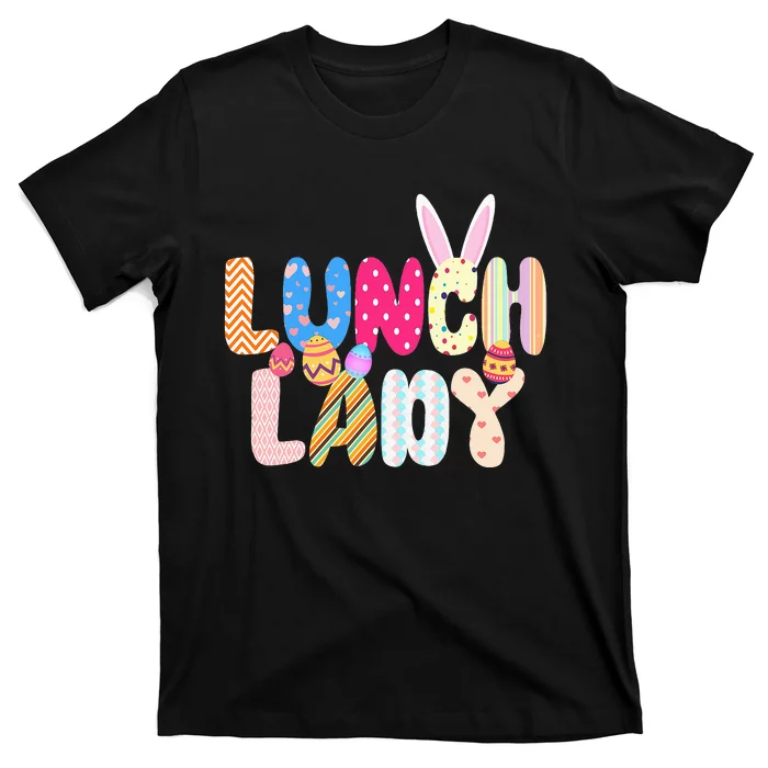 Bunny Lunch Lady Funny Egg Easter Day Floral Gifts T-Shirt