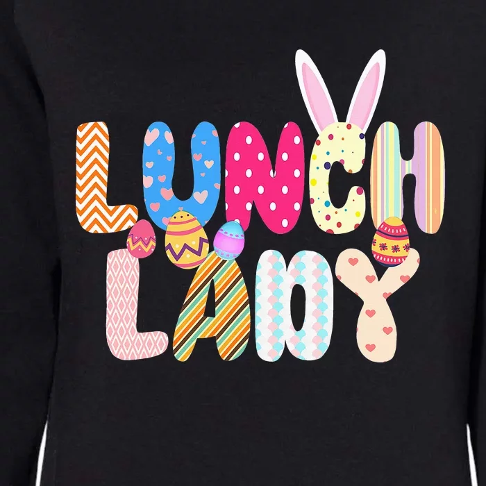 Bunny Lunch Lady Funny Egg Easter Day Floral Gifts Womens California Wash Sweatshirt