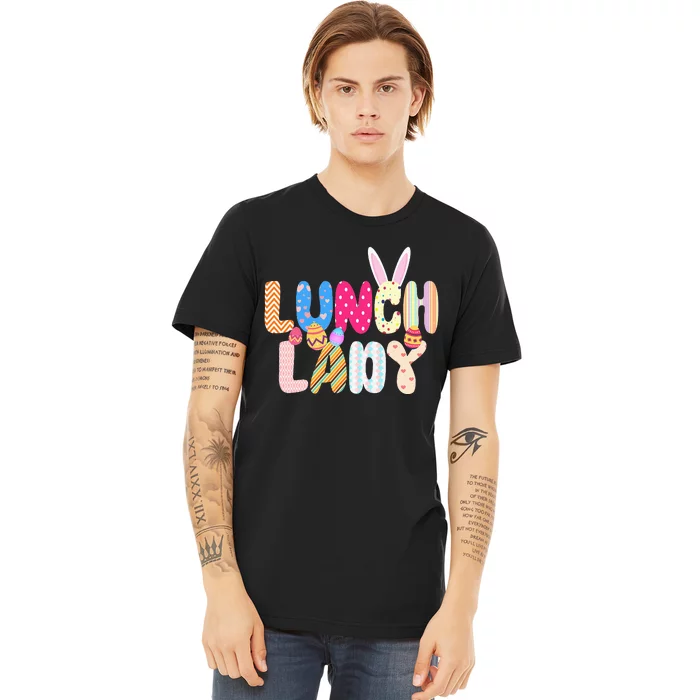 Bunny Lunch Lady Funny Egg Easter Day Floral Gifts Premium T-Shirt