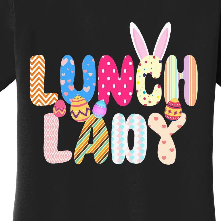 Bunny Lunch Lady Funny Egg Easter Day Floral Gifts Women's T-Shirt