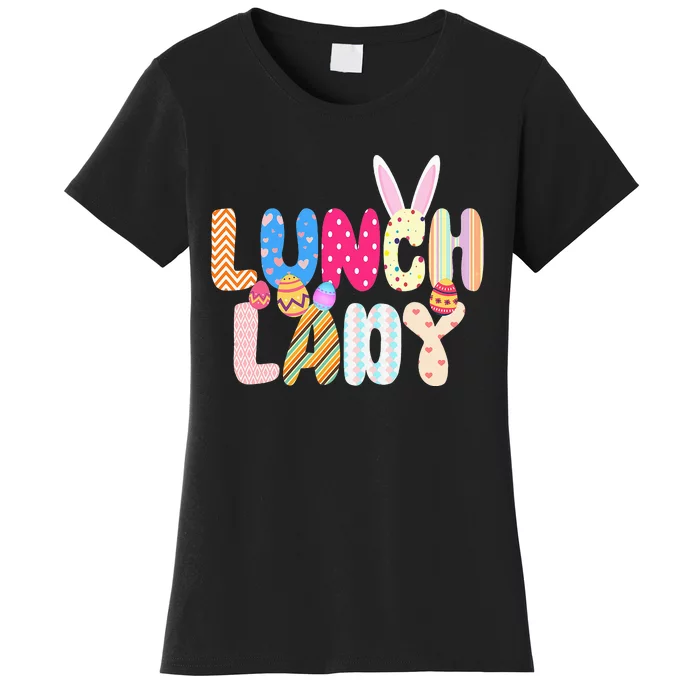 Bunny Lunch Lady Funny Egg Easter Day Floral Gifts Women's T-Shirt