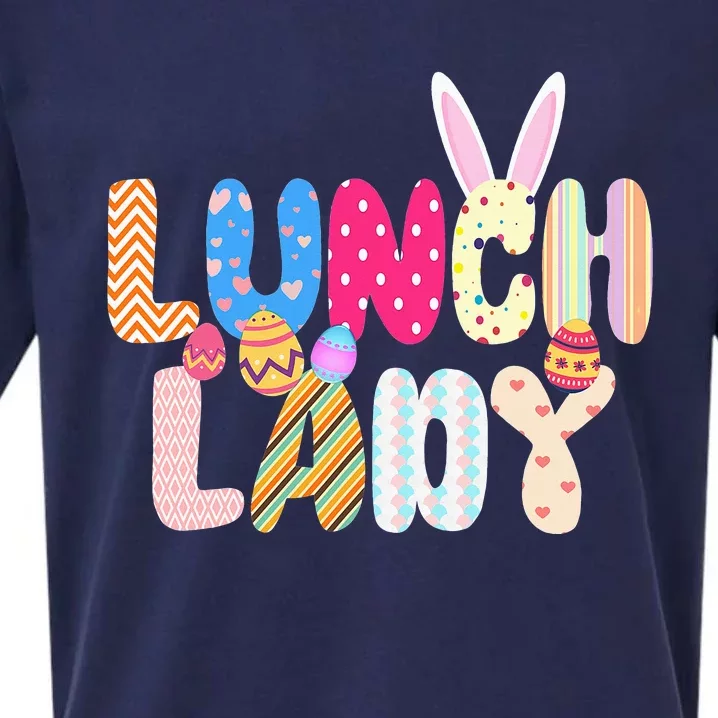 Bunny Lunch Lady Funny Egg Easter Day Floral Gifts Sueded Cloud Jersey T-Shirt