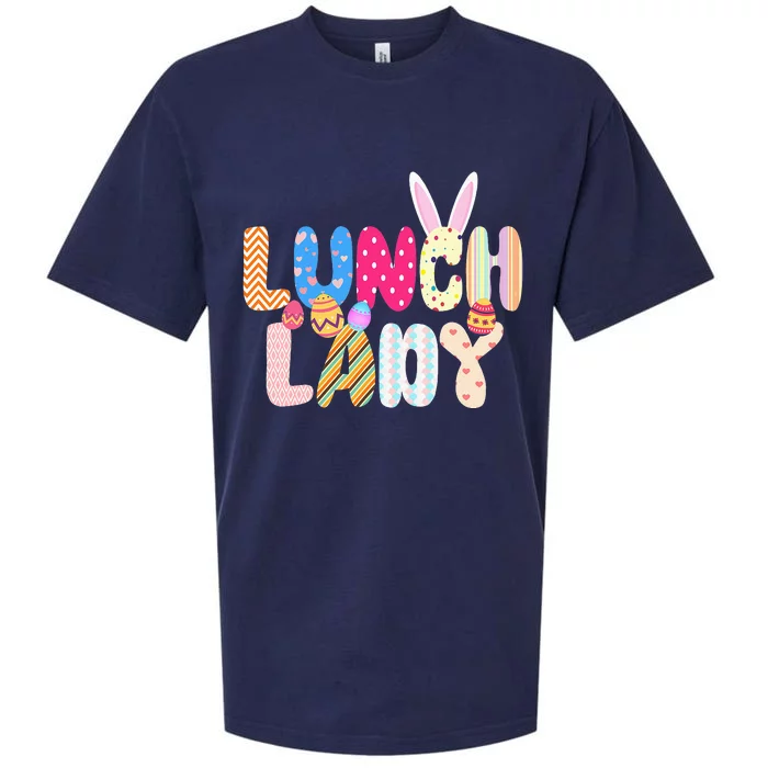 Bunny Lunch Lady Funny Egg Easter Day Floral Gifts Sueded Cloud Jersey T-Shirt