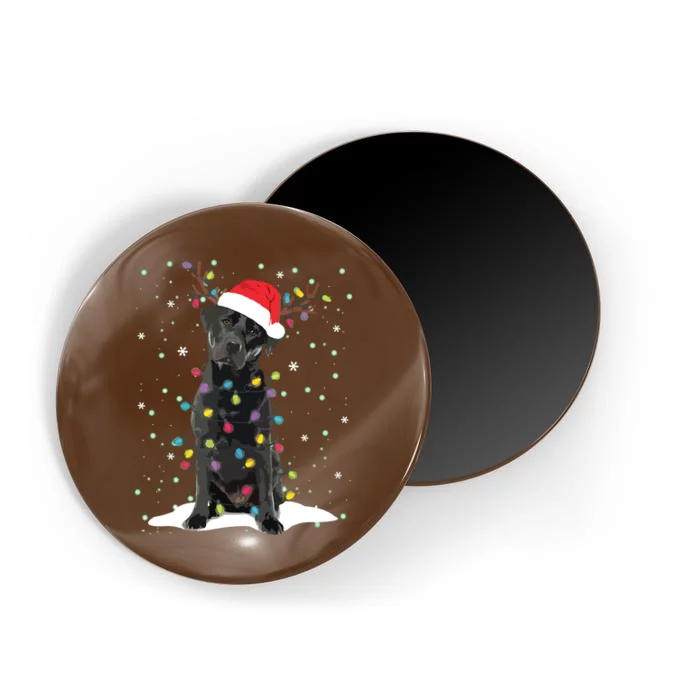 Black Lab Labrador Christmas Tree Light Pajama Dog Xmas Magnet