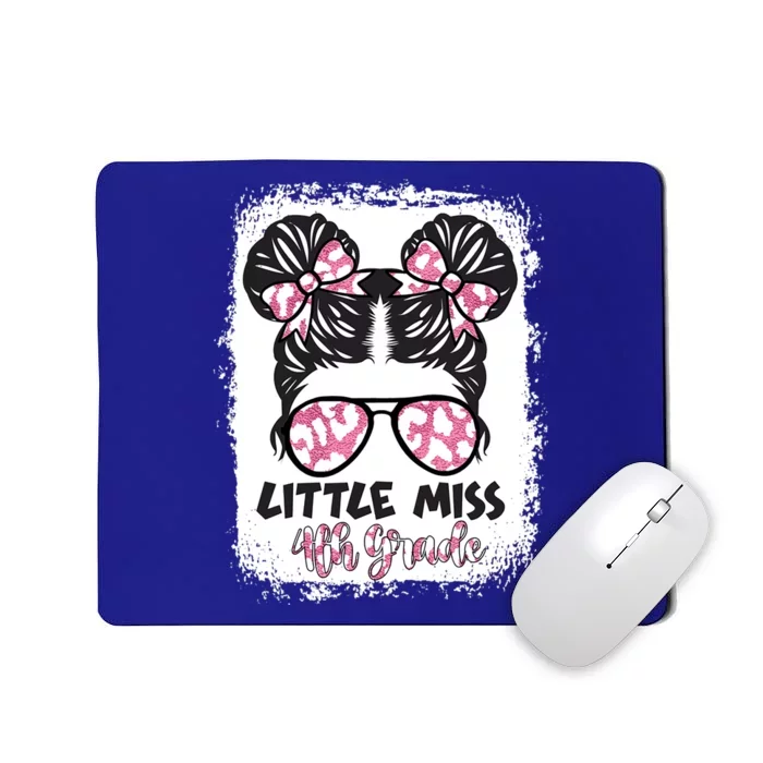 Bleached Leopard Little Miss 4Th Fourth Grade Messy Bun Hair Gift Mousepad