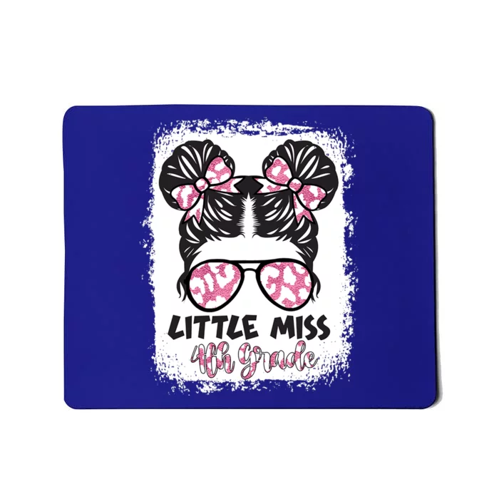 Bleached Leopard Little Miss 4Th Fourth Grade Messy Bun Hair Gift Mousepad