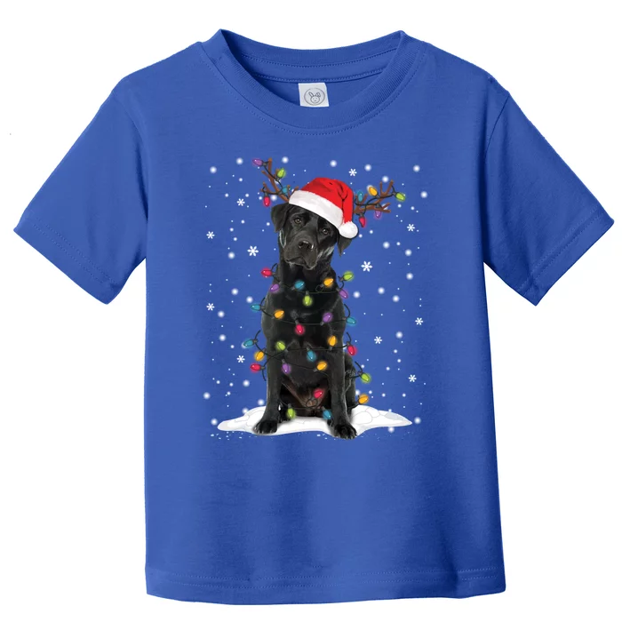 Black Lab Labrador Christmas Tree Light Pajama Dog Xmas Gift Toddler T-Shirt