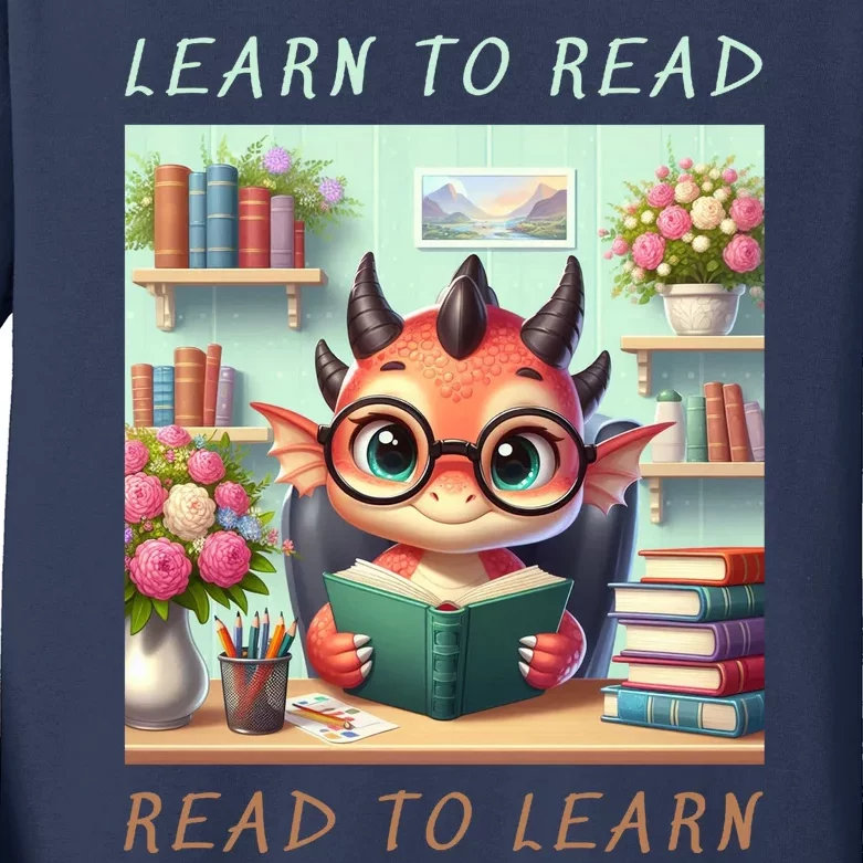 Book Lover Learn To Read Read To Learn Kids Long Sleeve Shirt