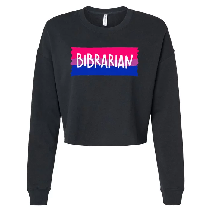 Bibrarian Librarian Lgbtqia Bookish Bisexual Cropped Pullover Crew