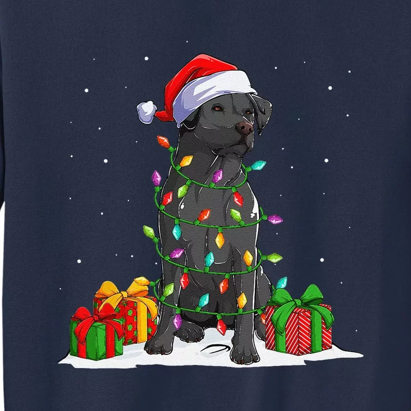 Black Lab Labrador Christmas Lights Pajama Dog Lover Xmas Sweatshirt