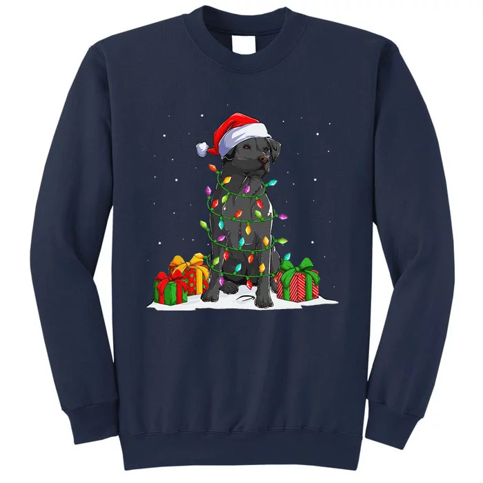 Black Lab Labrador Christmas Lights Pajama Dog Lover Xmas Sweatshirt