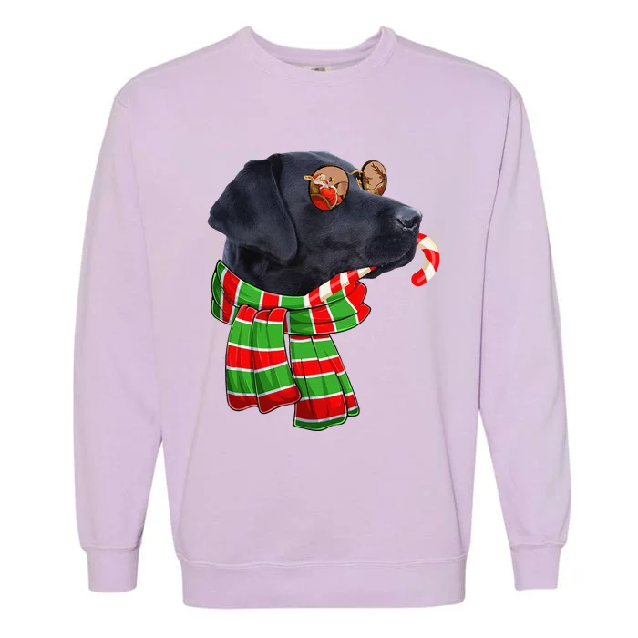 Black Lab Labrador Dog Owners Christmas Xmas Holiday Party Garment-Dyed Sweatshirt