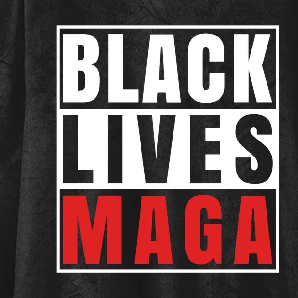 Black Lives Maga Black Conservative Republican Hooded Wearable Blanket