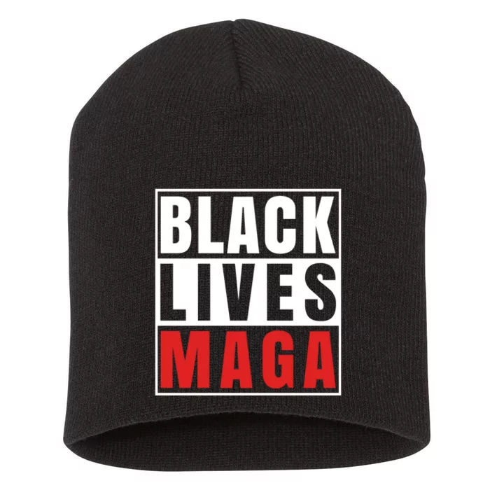 Black Lives Maga Black Conservative Republican Short Acrylic Beanie