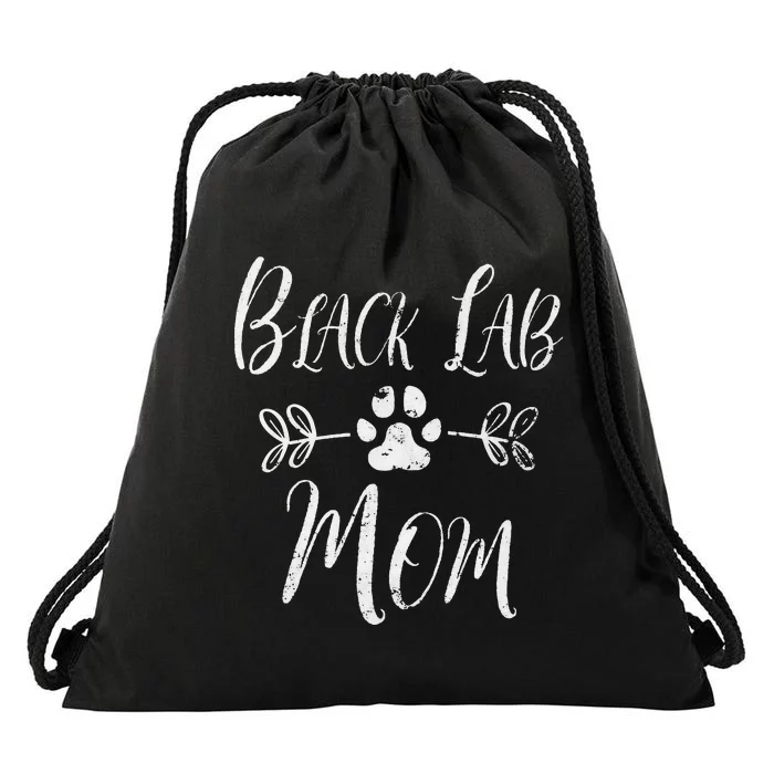 Black Lab Mom Labrador Retriever Lover Funny Dog Mom Drawstring Bag