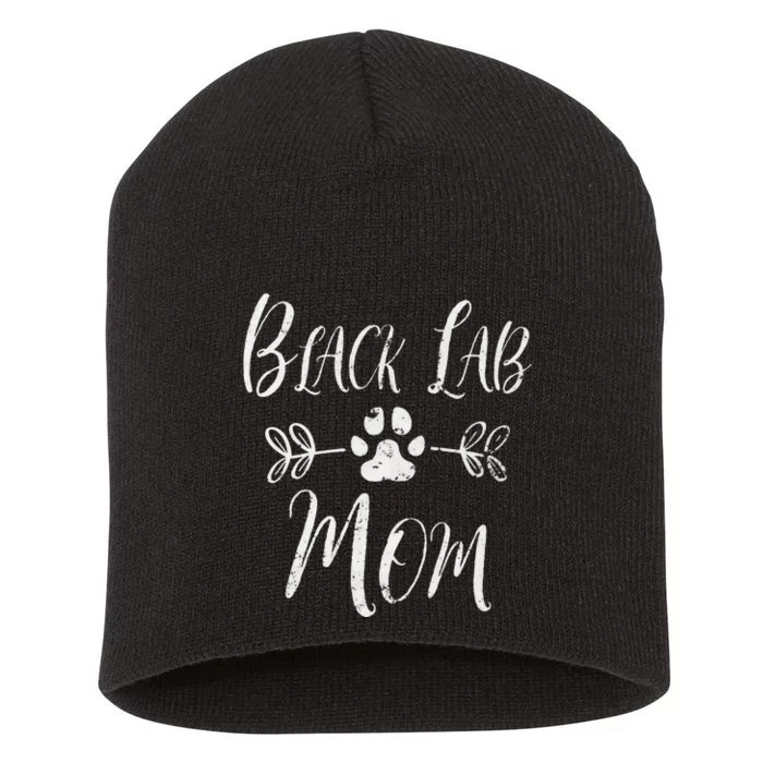 Black Lab Mom Labrador Retriever Lover Funny Dog Mom Short Acrylic Beanie