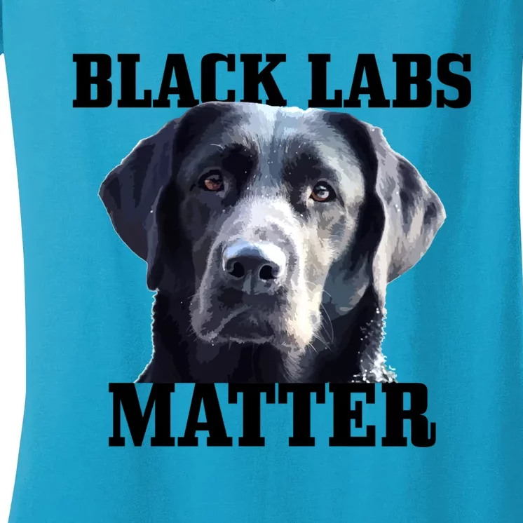 Black Labs Matter Labrador Retriever Mom Dad Dog Lover Funny Gift Women's V-Neck T-Shirt