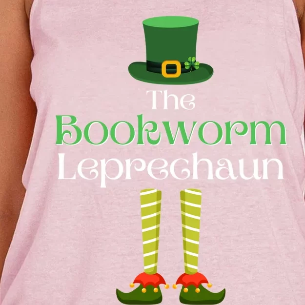 Bookworm Leprechaun Matching Family Group St Patrick's Day Cute Gift Women's Knotted Racerback Tank