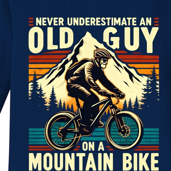 Bicycle Lovers Mountain Bike FatherS Day Gift For Dad Gift Baby Long Sleeve Bodysuit