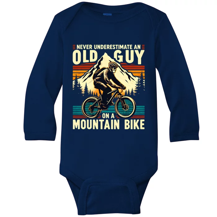 Bicycle Lovers Mountain Bike FatherS Day Gift For Dad Gift Baby Long Sleeve Bodysuit