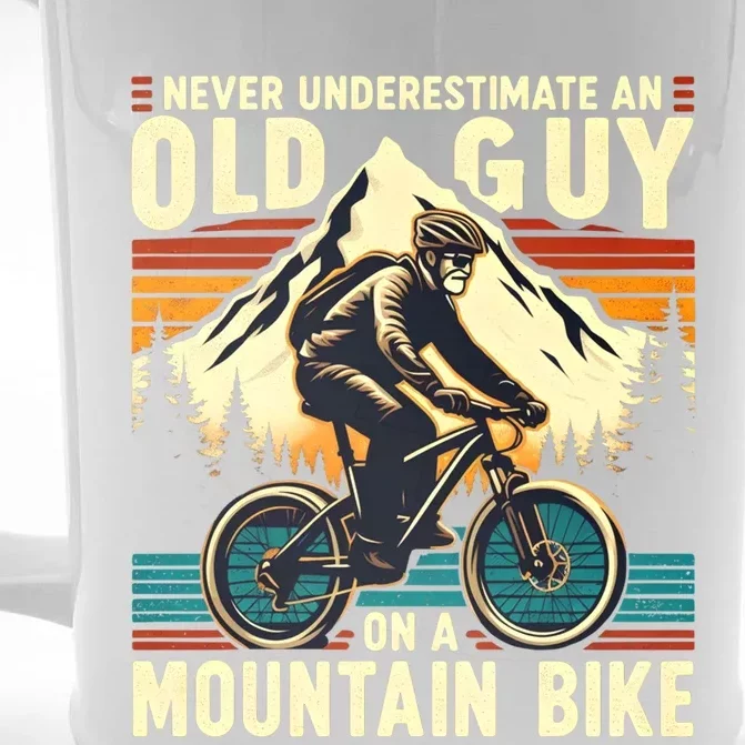 Bicycle Lovers Mountain Bike FatherS Day Gift For Dad Gift Front & Back Beer Stein