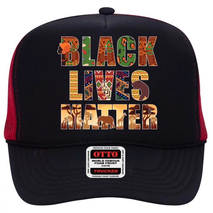 Black Lives Matter Gift Celebrate Diversity African American Gift High Crown Mesh Trucker Hat