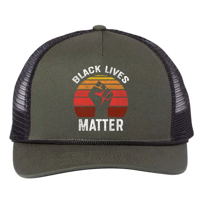 Black Lives Matter Blm Retro Great Gift Retro Rope Trucker Hat Cap