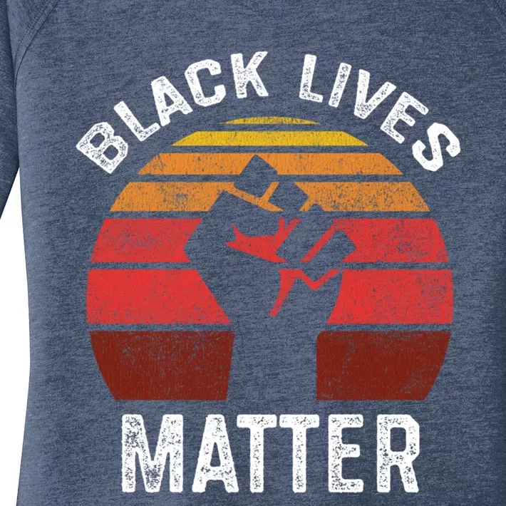 Black Lives Matter Blm Retro Great Gift Women's Perfect Tri Tunic Long Sleeve Shirt