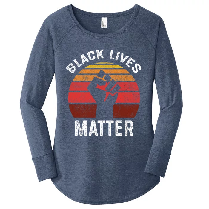 Black Lives Matter Blm Retro Great Gift Women's Perfect Tri Tunic Long Sleeve Shirt