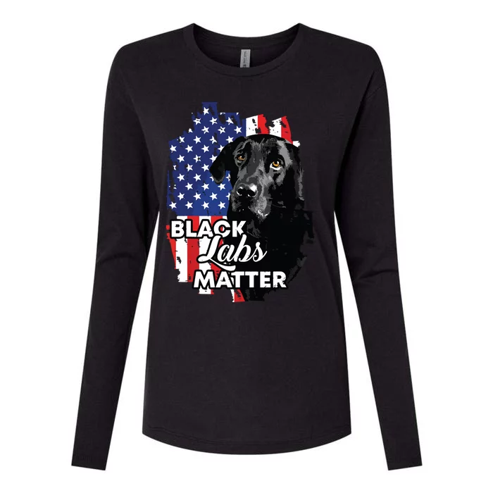 Black Labs Matter Labrador Retriever Womens Cotton Relaxed Long Sleeve T-Shirt