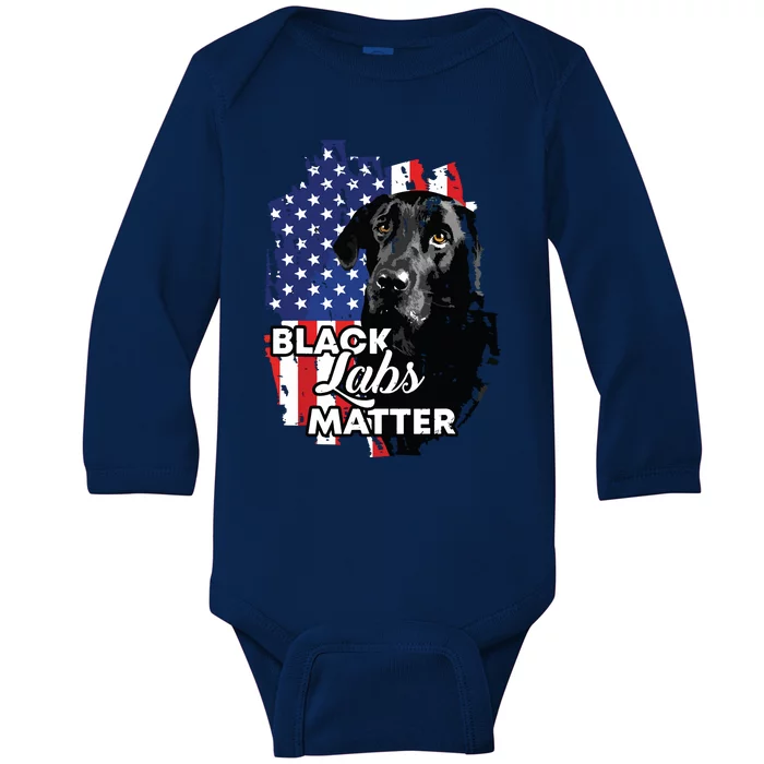 Black Labs Matter Labrador Retriever Baby Long Sleeve Bodysuit