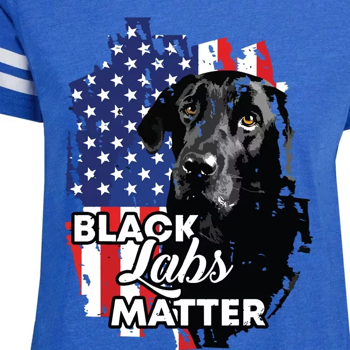 Black Labs Matter Labrador Retriever Enza Ladies Jersey Football T-Shirt