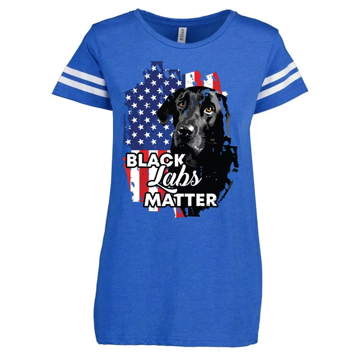 Black Labs Matter Labrador Retriever Enza Ladies Jersey Football T-Shirt