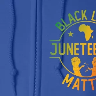 Black Lives Matter Happy Juneteenth African Ancestry Pride Meaningful Gift Full Zip Hoodie