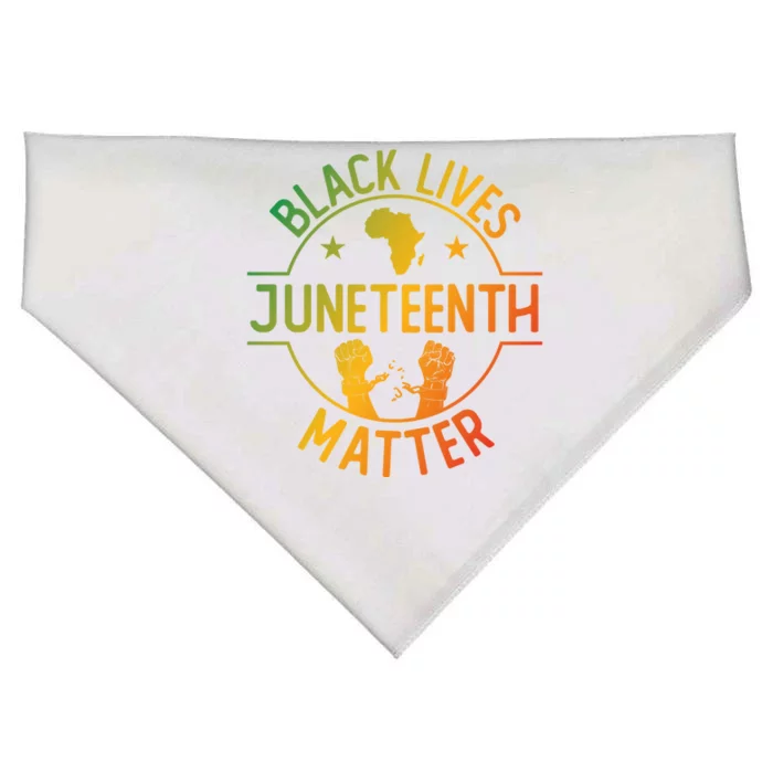 Black Lives Matter Happy Juneteenth African Ancestry Pride Meaningful Gift USA-Made Doggie Bandana