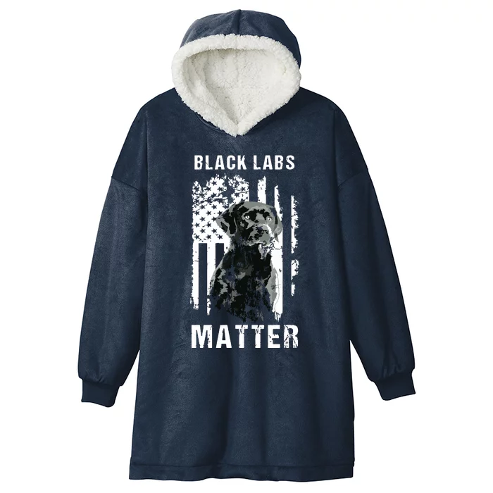 Black Labs Matter Labrador Retriever Hooded Wearable Blanket