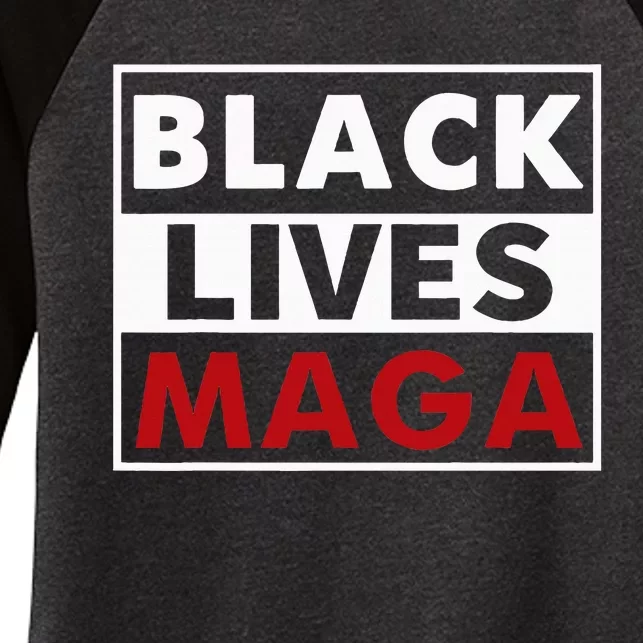 Black Lives Maga Women's Tri-Blend 3/4-Sleeve Raglan Shirt