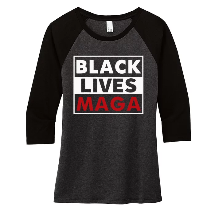 Black Lives Maga Women's Tri-Blend 3/4-Sleeve Raglan Shirt