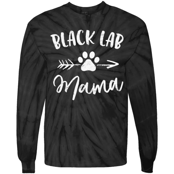 Black Lab Mama Labrador Retriever Lover Gifts Dog Mom Mother Tie-Dye Long Sleeve Shirt