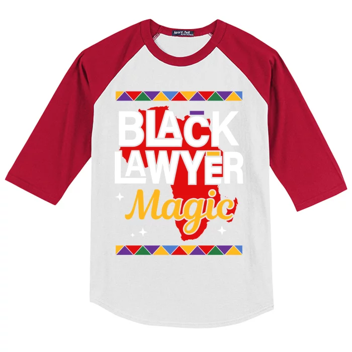 Black Lawyer Magic Black History Month Lawyer Gift Kids Colorblock Raglan Jersey