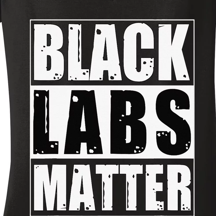 Black Labs Matter Funny Labrador Dog Lover Humor Women's V-Neck T-Shirt