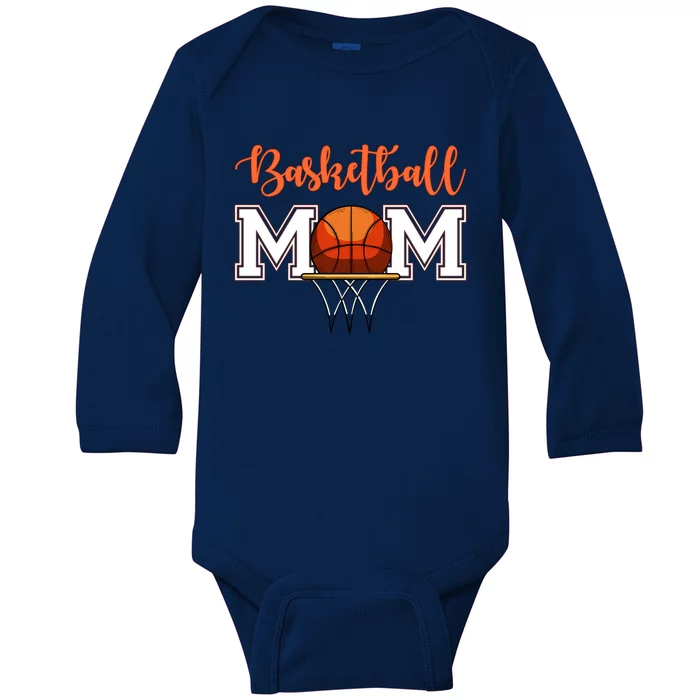 Basketball Lover Mom Mother Funny Gift Baby Long Sleeve Bodysuit