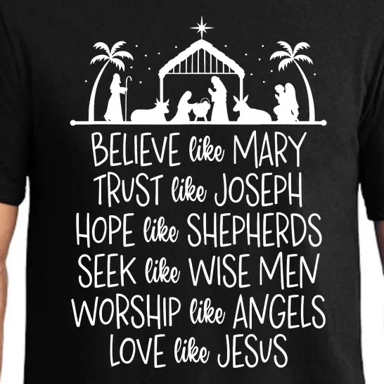 Believe Like Mary Trust Like Joseph Christmas Praying Pajama Set