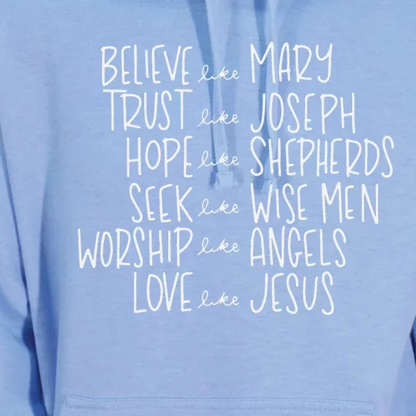 Believe Like Mary Trust Like Joseph Hope Like Shepherds Unisex Surf Hoodie