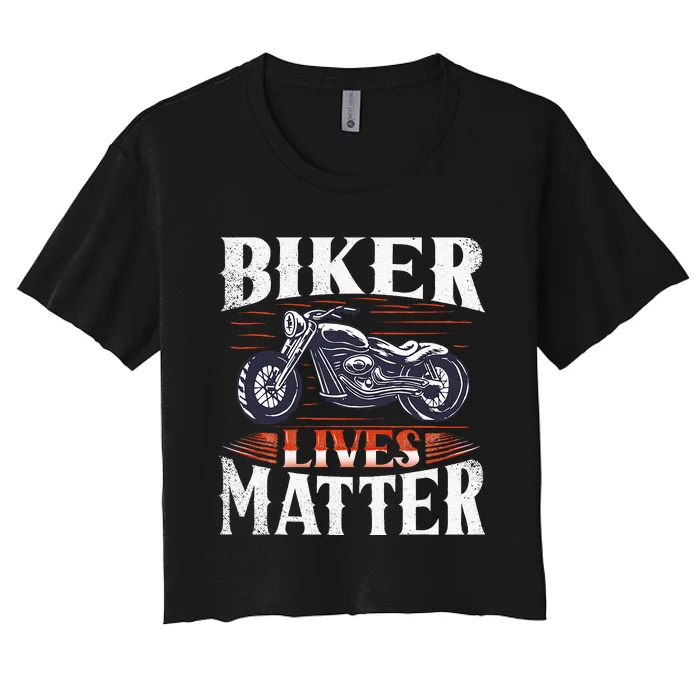 Biker Lives Matter Motorcycle Rider Women's Crop Top Tee