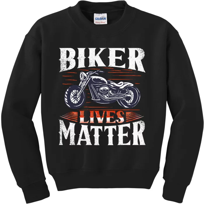 Biker Lives Matter Motorcycle Rider Kids Sweatshirt