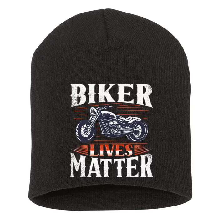 Biker Lives Matter Motorcycle Rider Short Acrylic Beanie