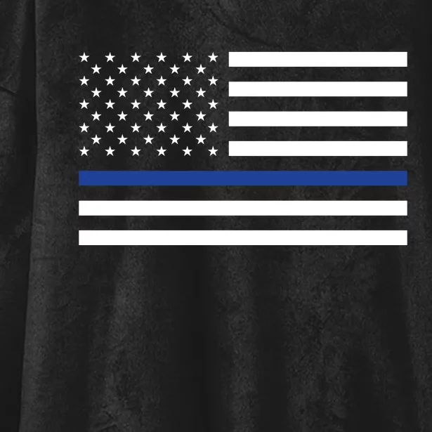 Blue Lives Matter Flag Hooded Wearable Blanket