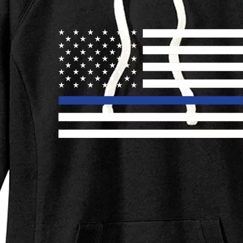 Blue Lives Matter Flag Women's Fleece Hoodie