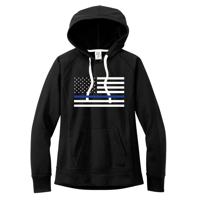 Blue Lives Matter Flag Women's Fleece Hoodie